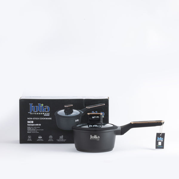 ELITE-PRO PLUS SAUCEPAN WITH LID 16CM-BLACK