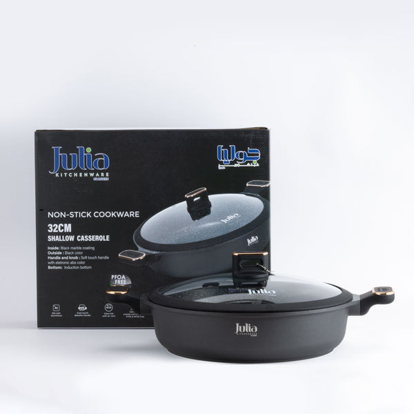 ELITE-PRO PLUS CASSEROLE WITH LID 32CM-BLACK