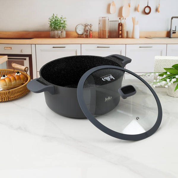 ELITE-EDGE CASSEROLE WITH LID 28CM-GRAY