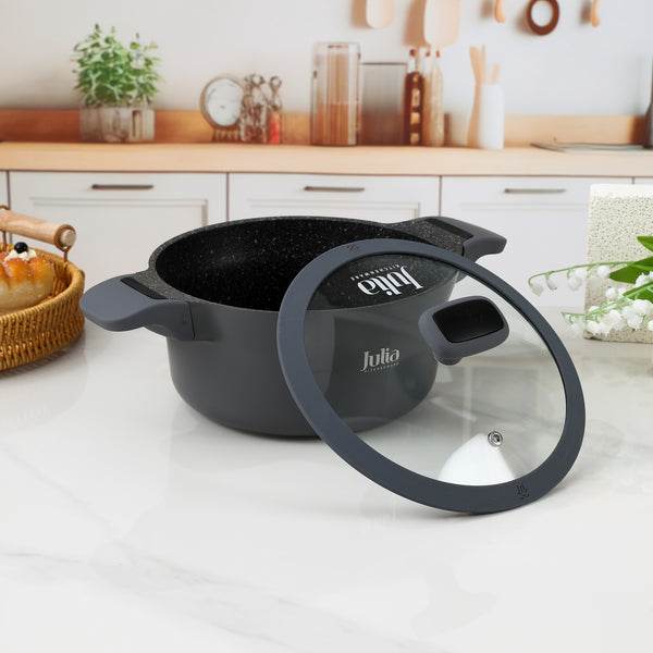 ELITE-EDGE CASSEROLE WITH LID 20CM-GRAY