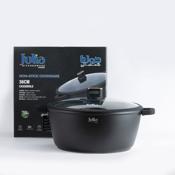 ELITE-PRO PLUS CASSEROLE WITH LID 36CM-BLACK