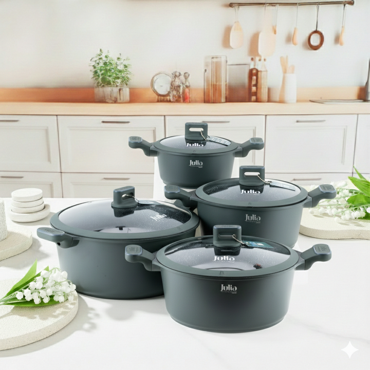 Julia Elite Pro Cookware Set 8pc Non-Stick Induction | Green – Julia UAE