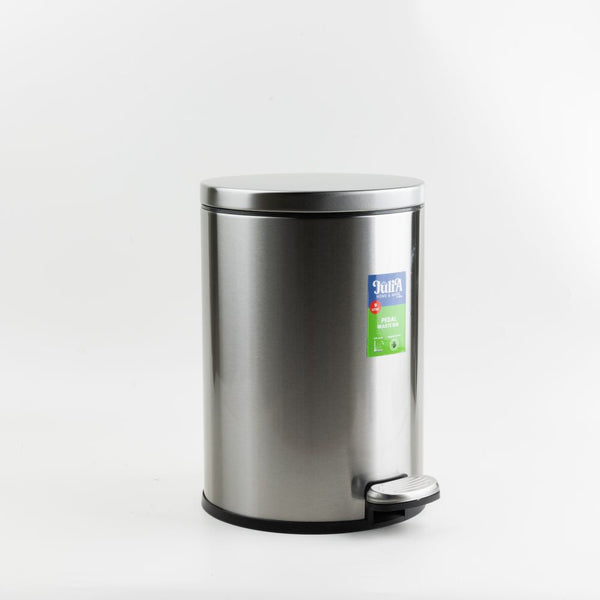 Round steel dustbin - Black