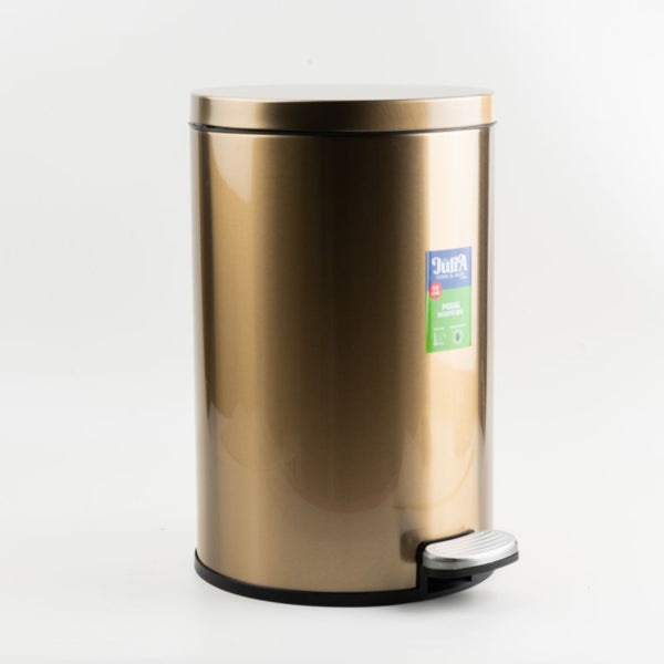 Round steel dustbin - Bronze