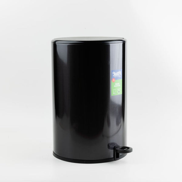 Round steel dustbin- Black