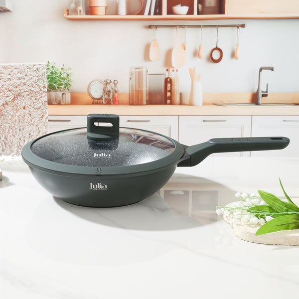 ELITE-PRO WOK PAN WITH LID 28CM-GREEN