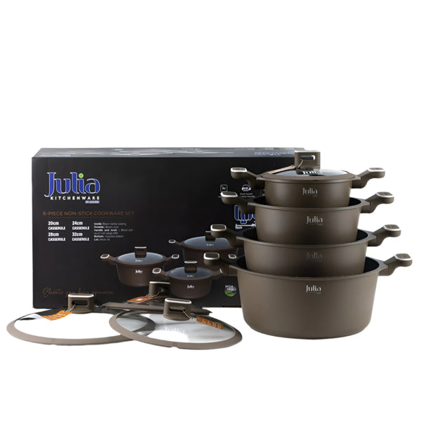 ELITE-PROF COOKWARE SET 8 PIECES-BROWN