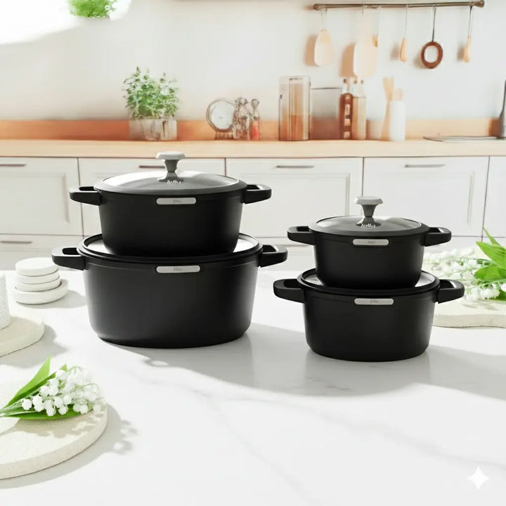 Julia Elite Smoky Cookware Set 8 Pieces - Non-Stick Induction Ready ...
