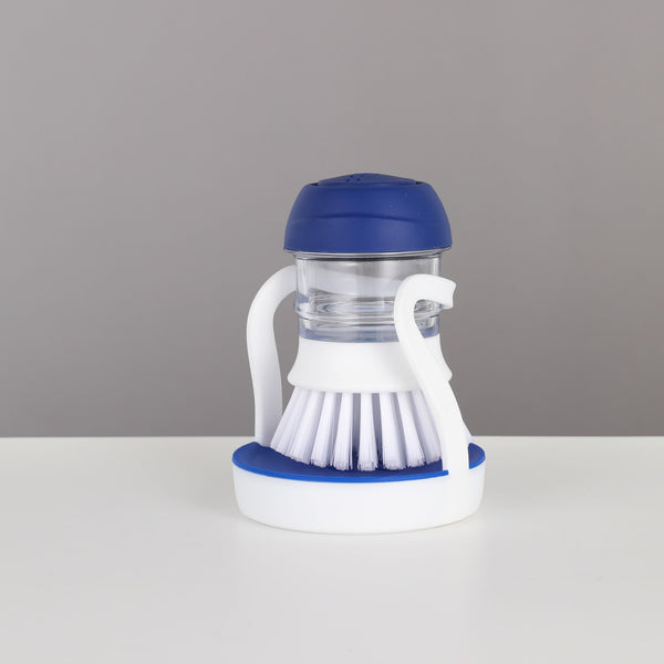 PALM DISHWASHING BRUSH WITH HOLDER | COMPACT KITCHEN SCRUBBER WITH STORAGE BASE FOR EASY & HYGIENIC CLEANING